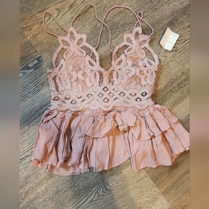 Free People Intimately Adella Lace Smocked Back Cami